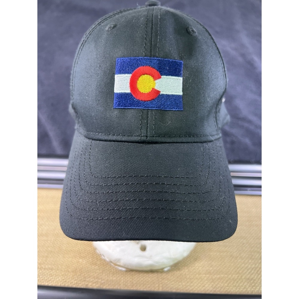 Colorado Hat Cap Strap Back Black Flag Logo Oakwood One Size Adjustable